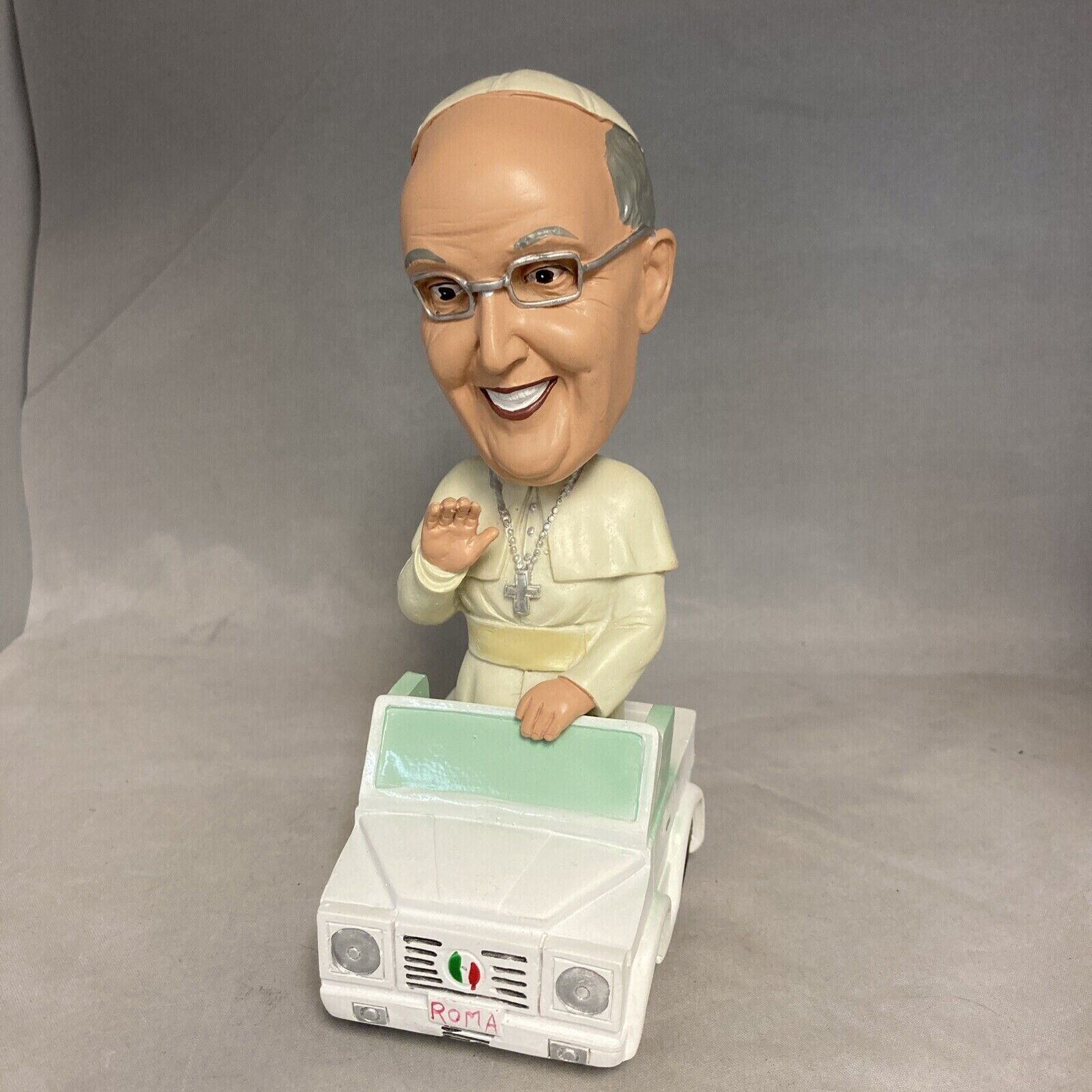 Bobblehead Pope Francis In Popemobile Roma Rome Italy Vatican City Repaired