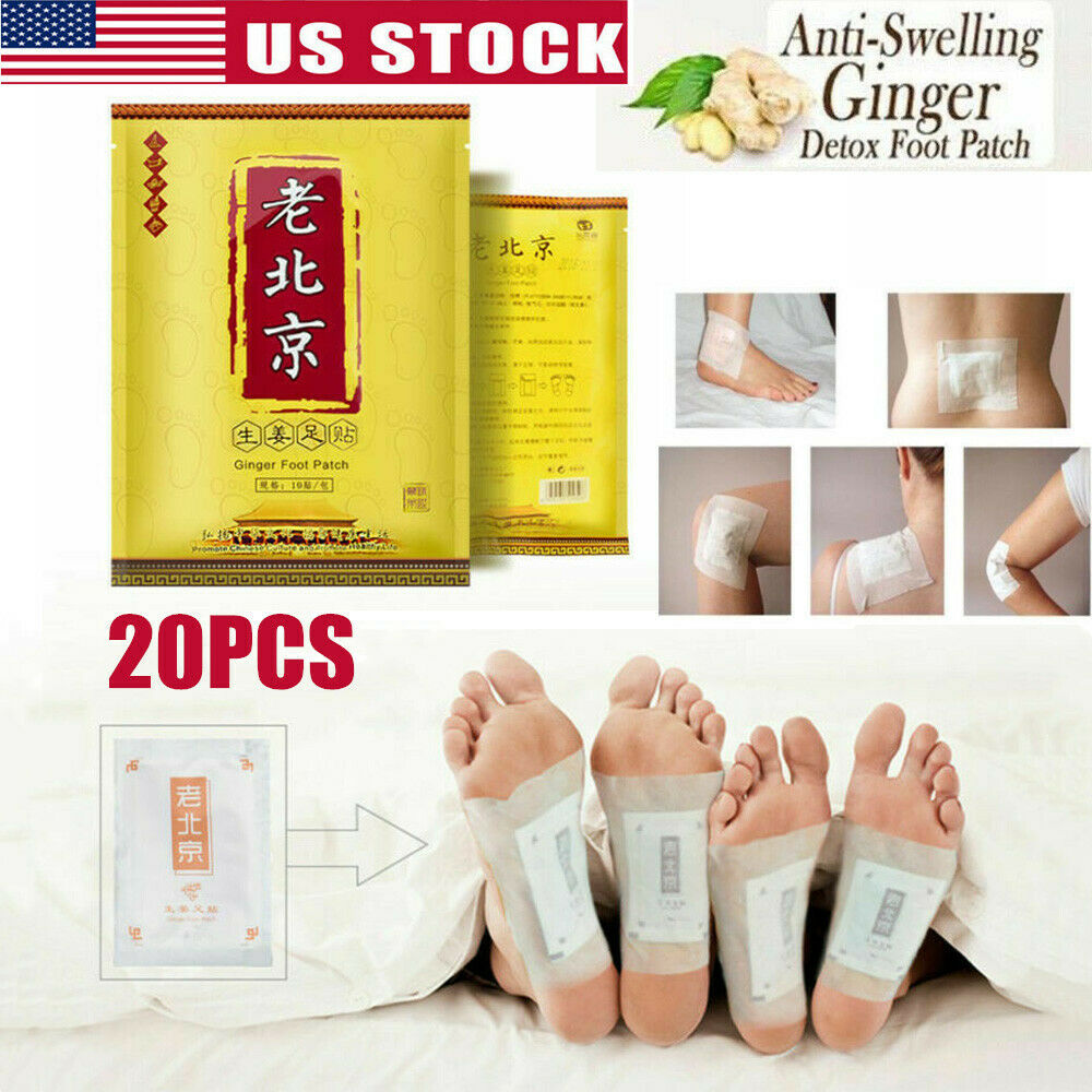 20 Pcs Foot Detox Pads Cleansing Patch Pain Relief Soothing Herbal Organic Usa