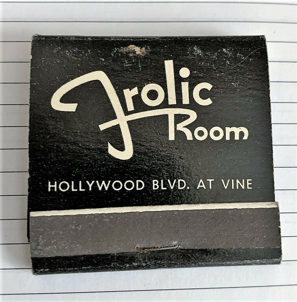 Vintage Matchbook Cover - Frolic Room Restaurant & Cocktails - Hollywood, Calif