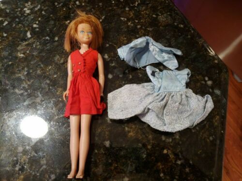 Barbie Skipper 1963 Red Hair Straight Leg Blue Eye Japan Mattel Dresses Damaged