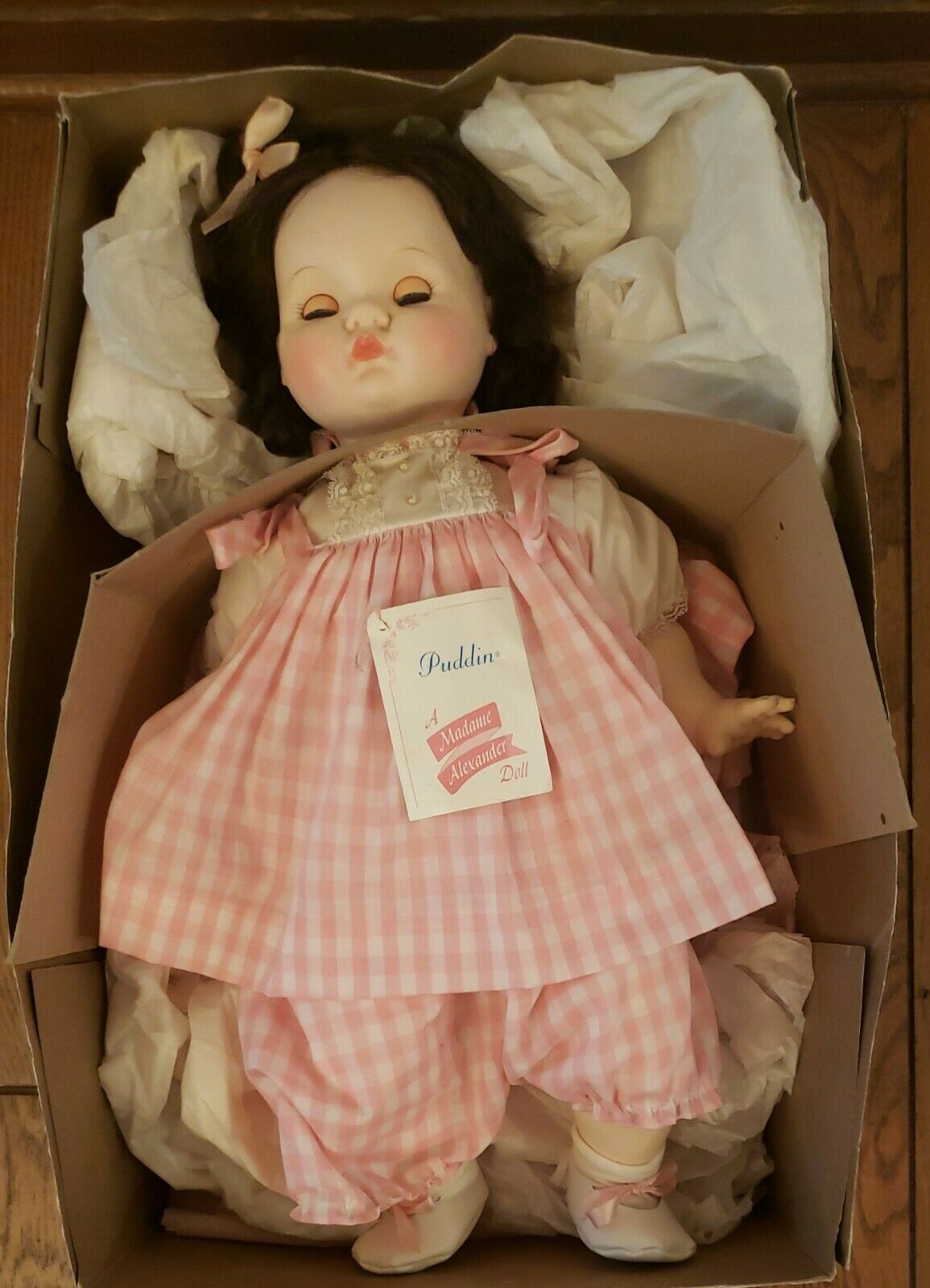 Madame Alexander Puddin Doll 6930 Brown Hair And Eyes Pink Dress In Original Box