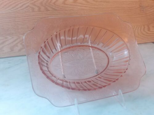 Vintage 1930's Jeannette Glass Co. *adam* Pink  Serving Bowl  Depression Glass