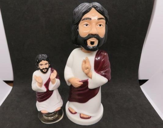 Jesus Christ Pair Of Early 2000s Accoutrements Bobble Nodder Figures