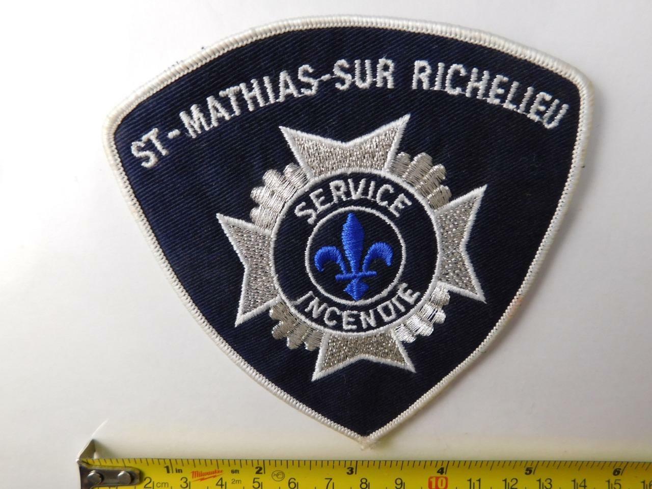 St Mathias Sur Richelieu Police Service Patch Badge Canada Quebec Emergency