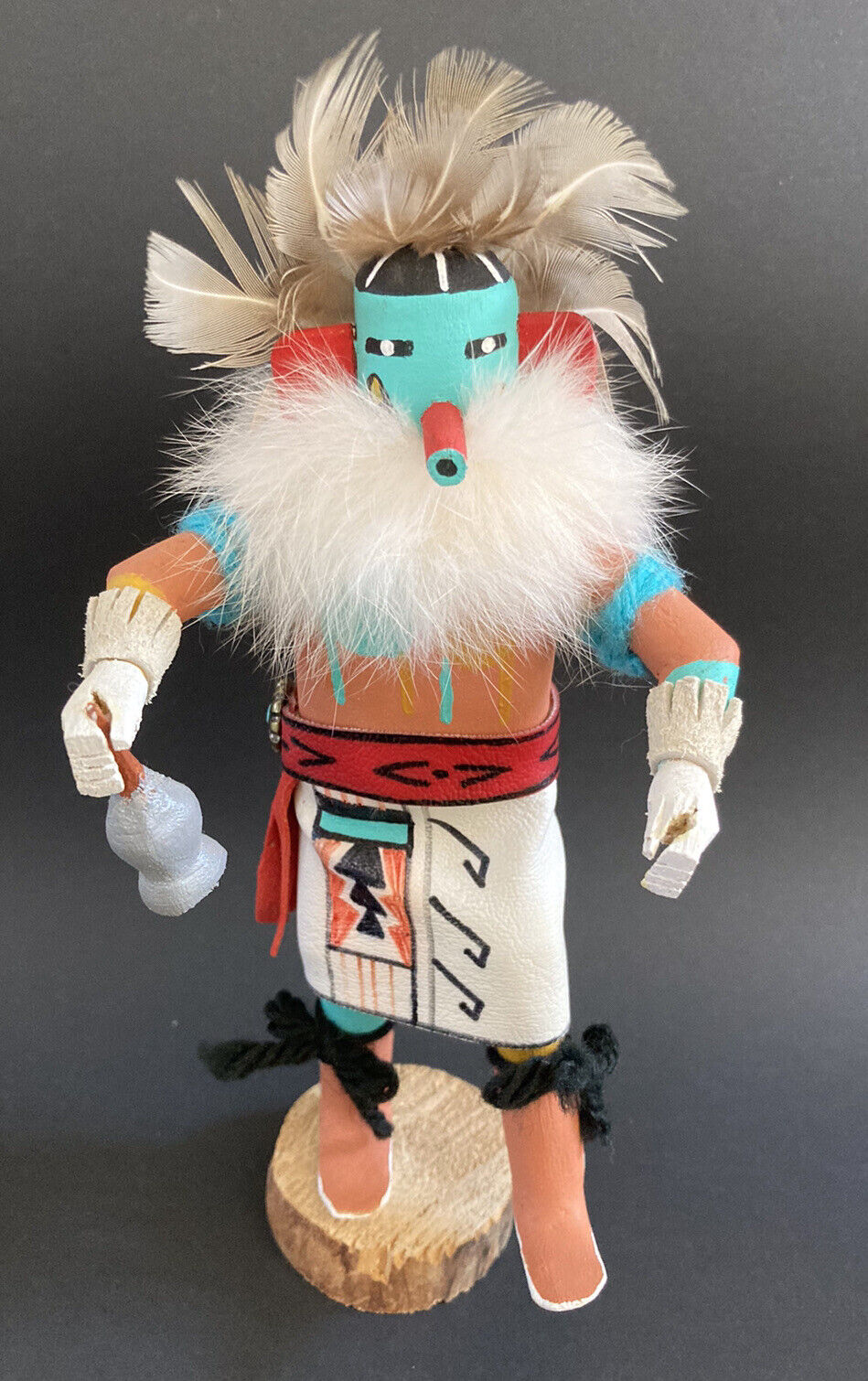 Kachina Hand Made Early Morning Singer Signed By P.h. 7-8” Tall