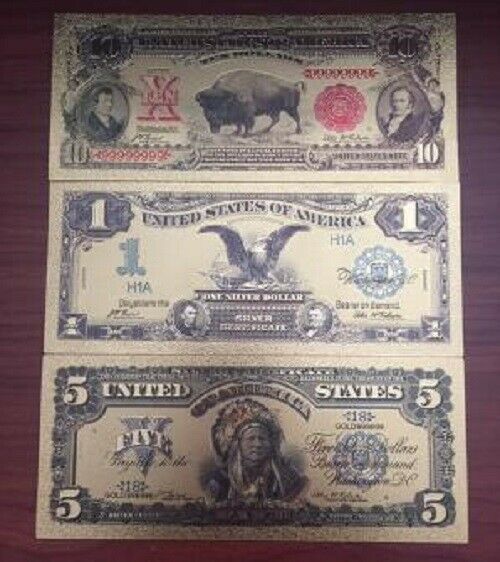 ✓☆ Amazing ☆✓ 3 Piece.*gold Banknote  Lot- ☆✓