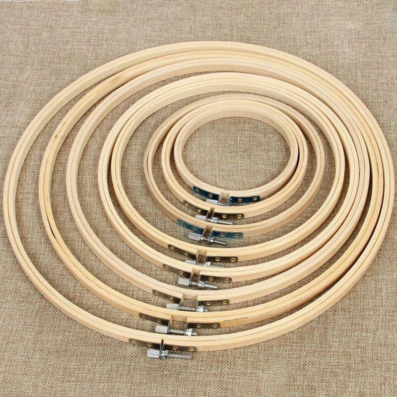 Natural Bamboo Embroidery Hoops Cross Stitch Circle Frame Diy Needlework Craft