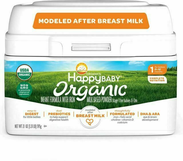 Happy Baby Organic Infant Formula Milk Based Powder W/ Iron, Stage 1(exp. 10/21)