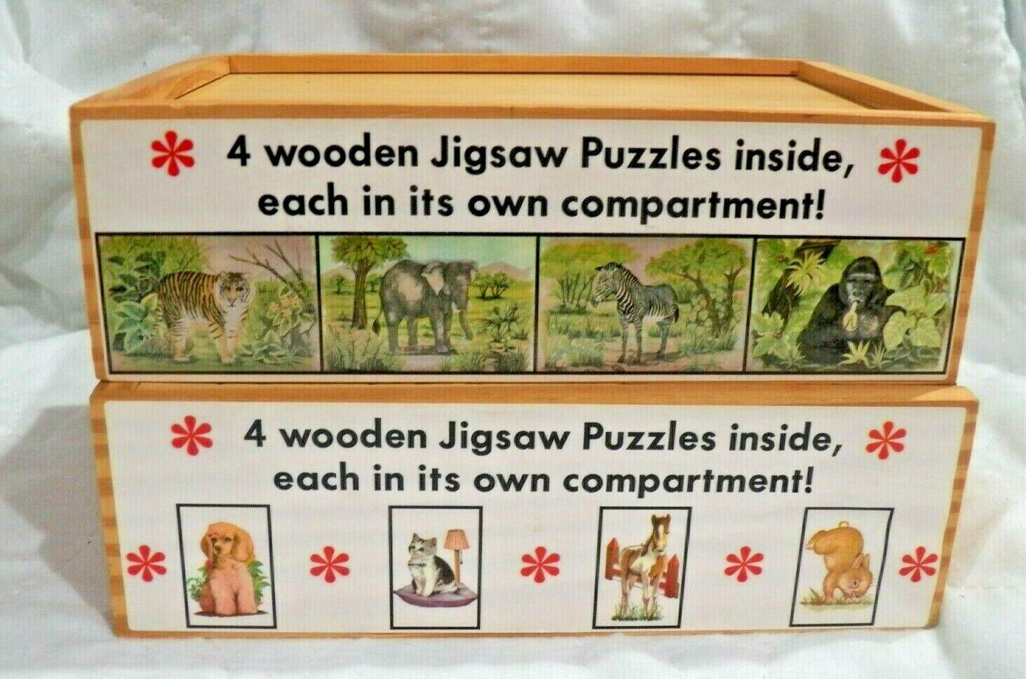 2 Jigsaws - In - A - Box By Melissa & Doug Zoo Box #237 & Animals In A Box #20