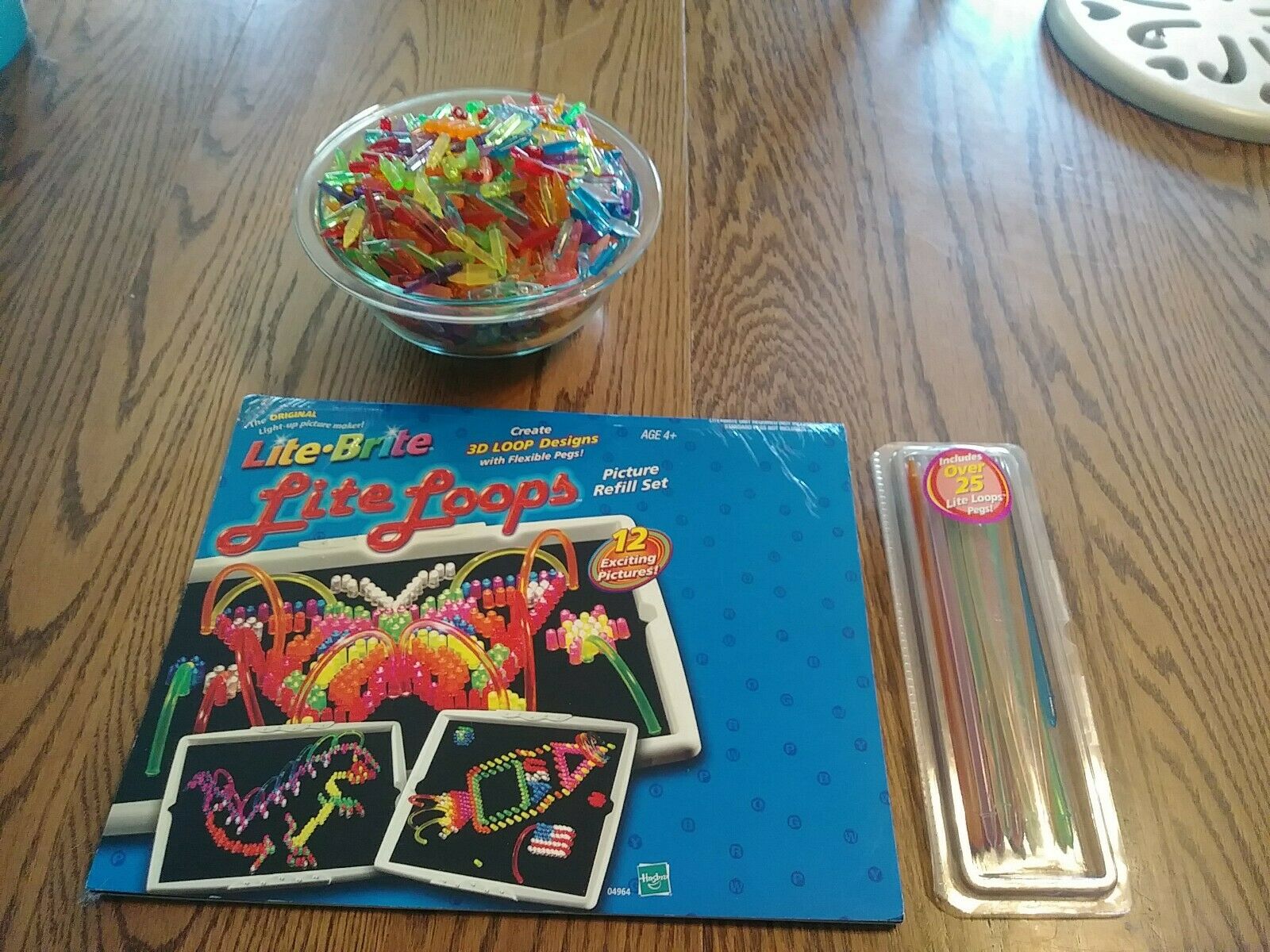 2002 Lite Brite Cube Lite Loops & Pegs Picture Refill Set With 9 Unused Pictures