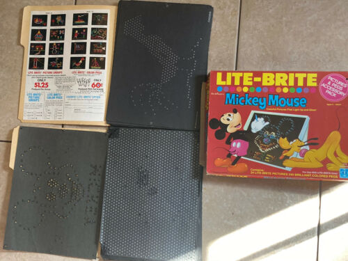 Vintage Lite-brite Mickey Mouse Picture&pegs Accesory Pack + More