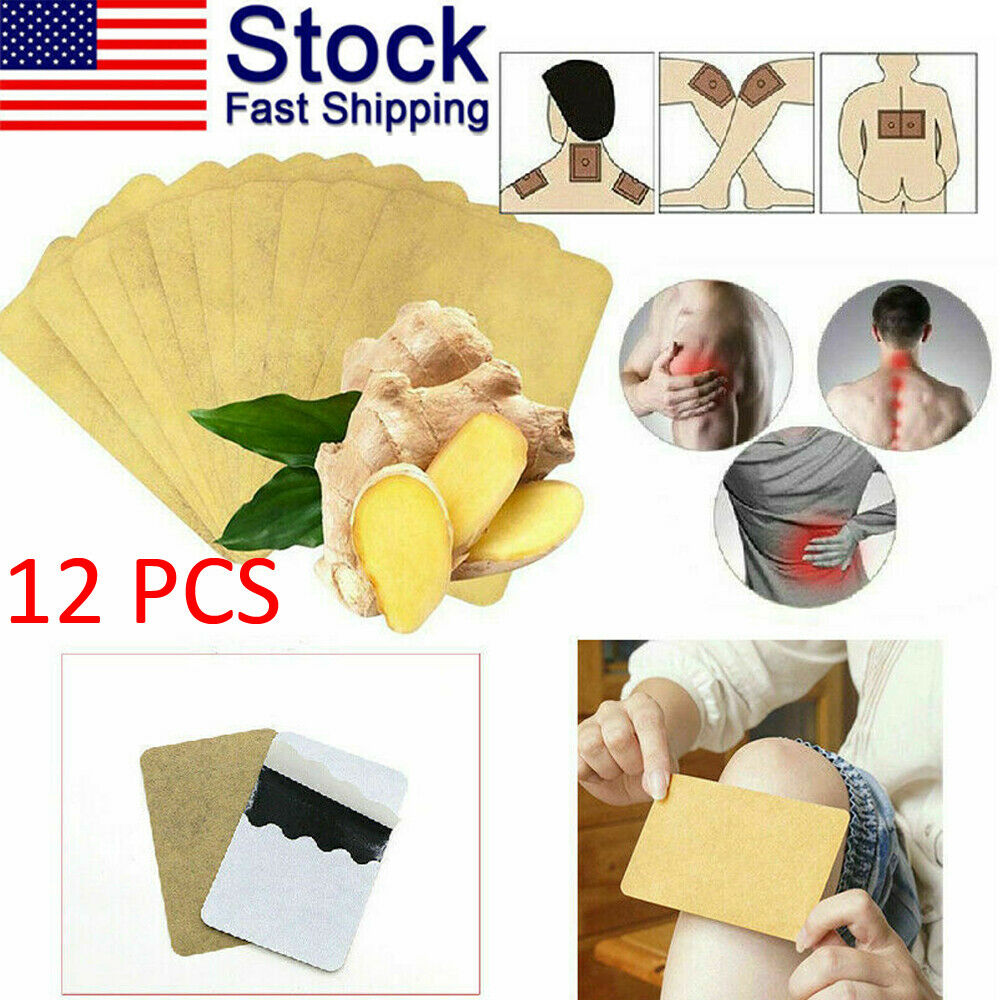 Lymphatic Detox Healing Herbal Ginger Patch - 12pc Joint Fever Relief Pain Paste