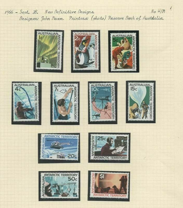 Stamps Australian Antarctic Territory  Set Unused Mnh 1966