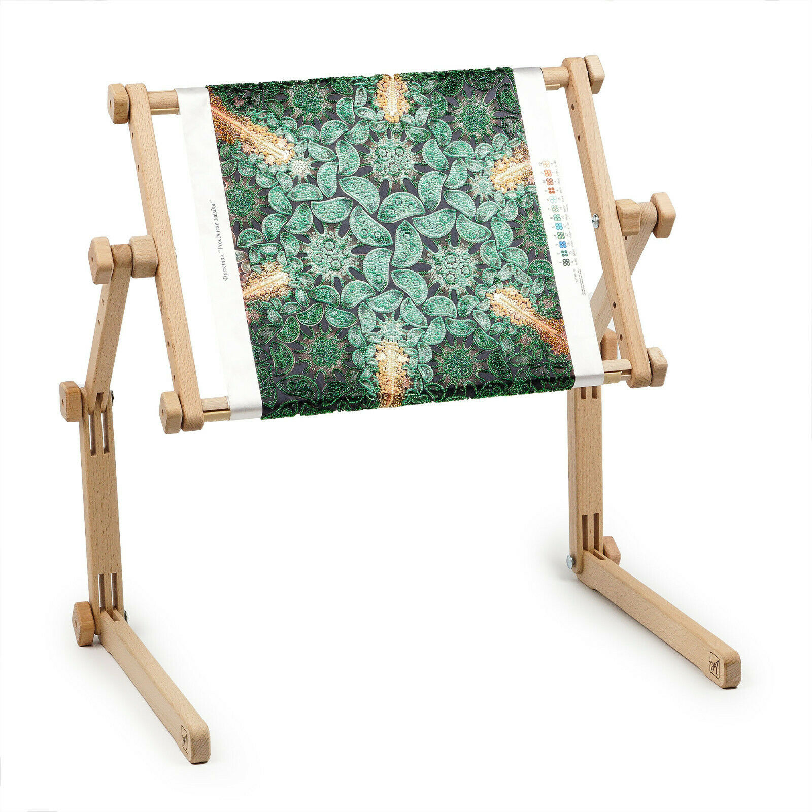 Needlework Table And Lap Hands-free Stand With Adjustable Frame Organic Wood