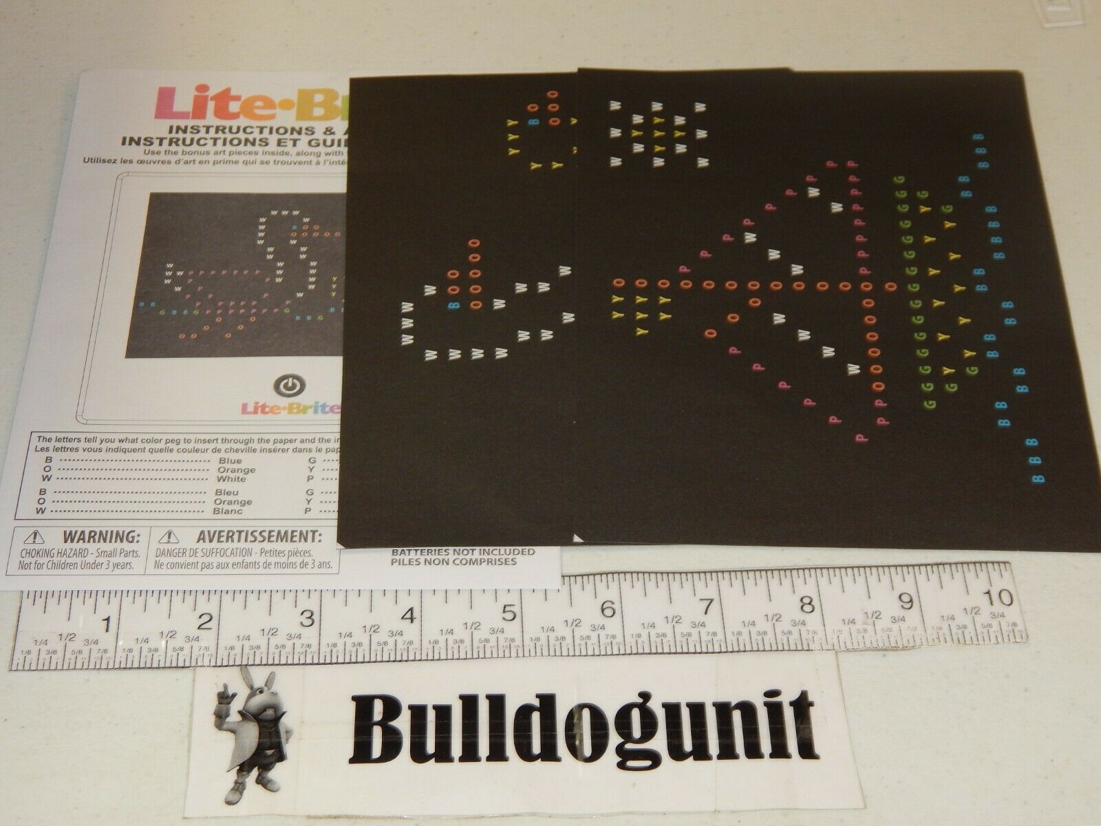 2016 Lite Brite Replacement Instructions & 2 Overlay Parts Only