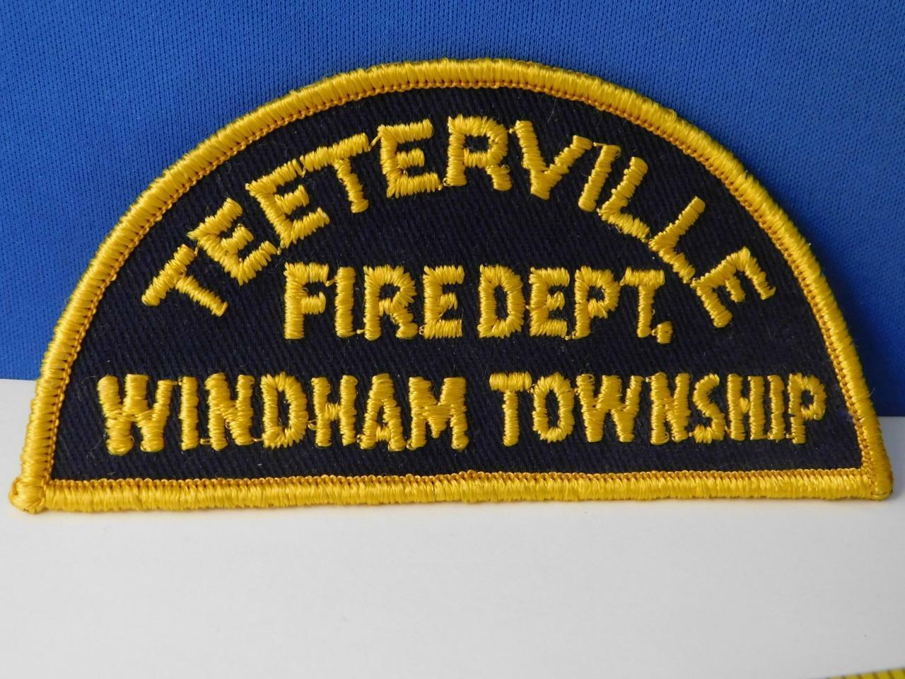 Teeterville Windham Township Fire Department Fighter Vintage Patch Badge Ontario