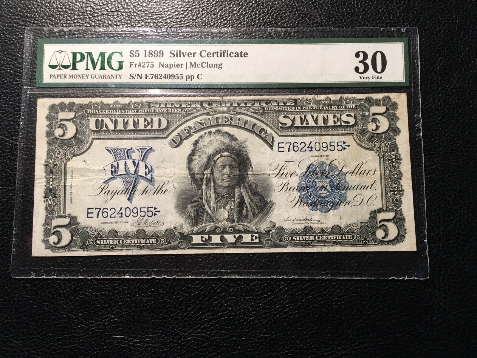 5.00 1889 Silver Certificate Pmg30:vf Fr275 Little Harder To Find Signatures