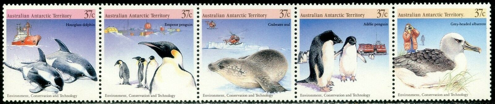 Australian Antarctic Sc#l76 1988 Environment Animals Complete Mnh