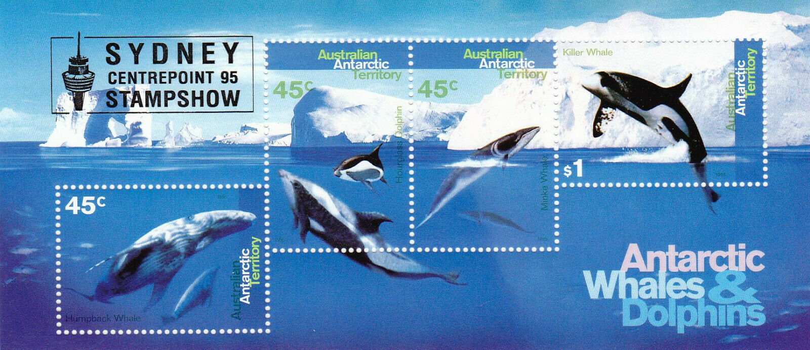 Aust.antarctic Territories 1995 Whales & Dolphins Ms - Sydney'95 - Vfmnh