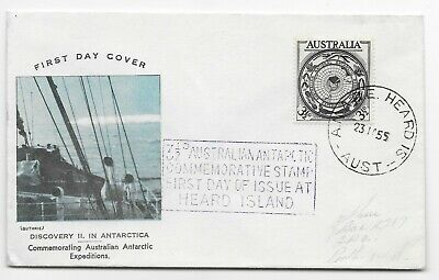 1955 Australian Antarctic Territory Stamp Guthrie First Day Cover At Heard Is.