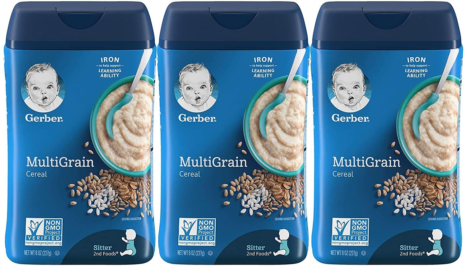 Gerber 2nd Foods Baby Cereal, Multigrain, 8 Oz (pack Of 3)