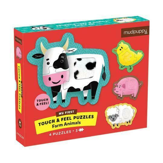 New - My First Touch & Feel Puzzles: Farm Animals, Four 3-piece By Mudpuppy