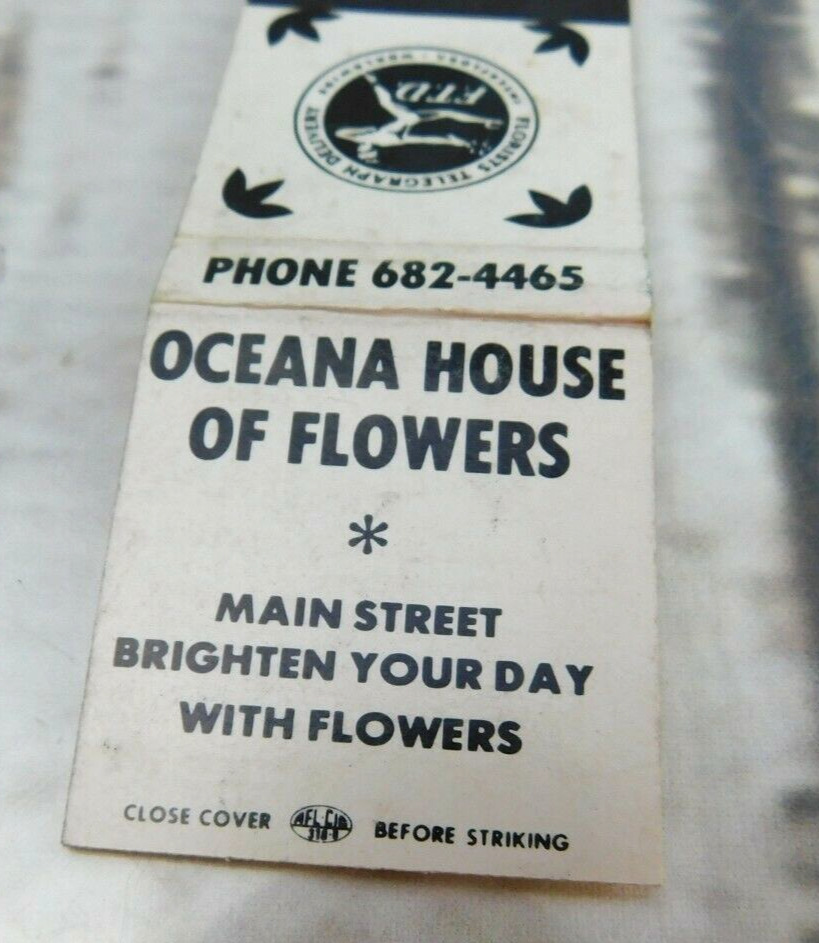 Vtg Oceana House Of Flowers Ftd Oceana Wv Matchbook Cover Empty Advertising