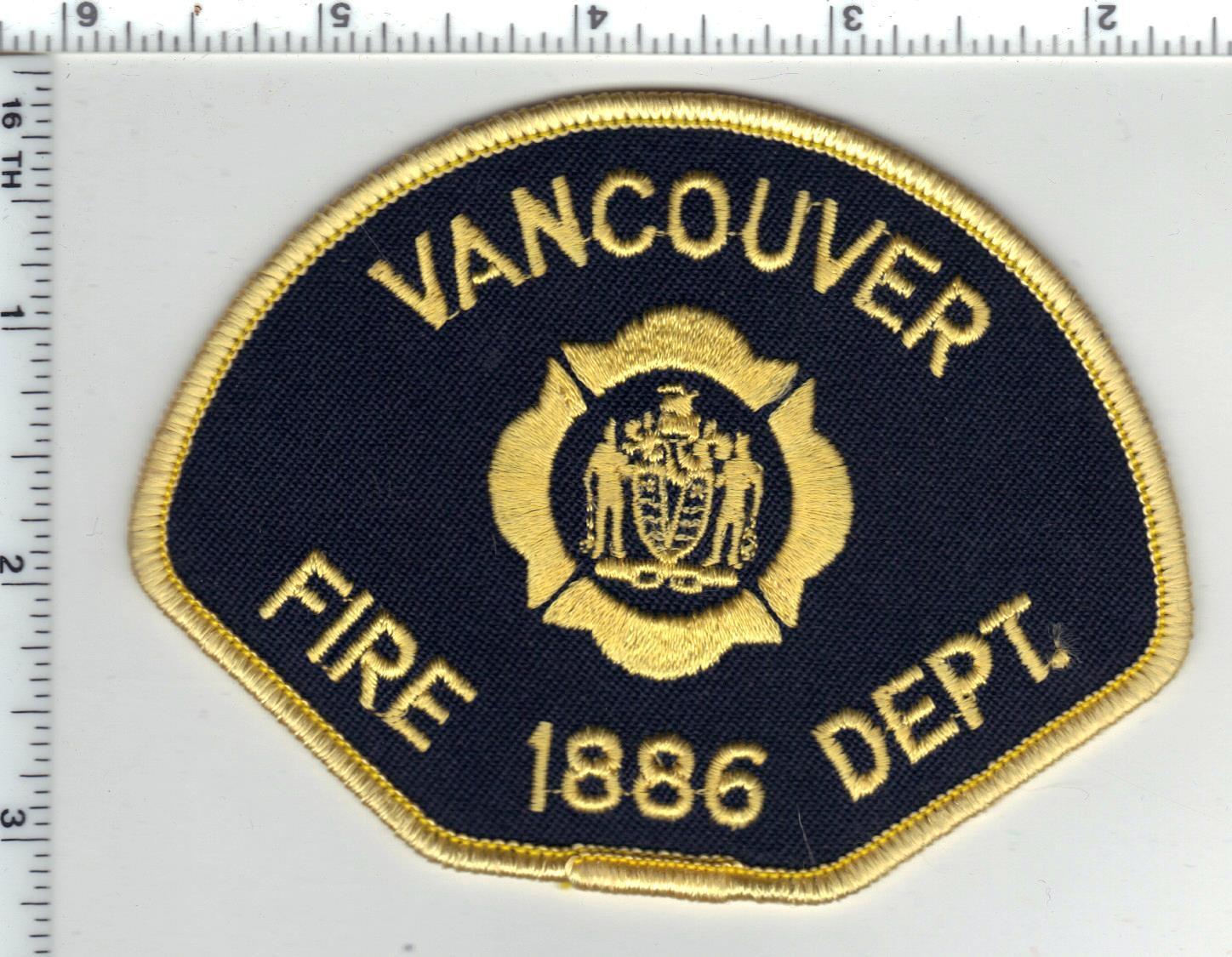 Vancouver Fire Dept (british Columbia, Canada) Yellow Shoulder Patch Late 1990's