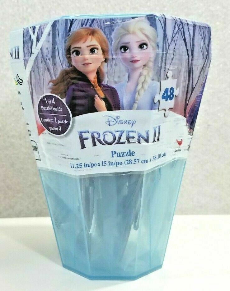 Disney Frozen 2 Surprise Puzzle In Plastic Gem-shaped Re-usable Case 48 Pc New!